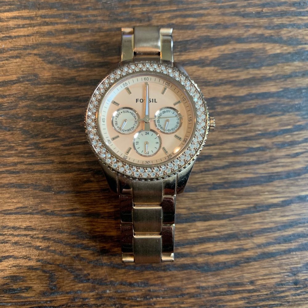 Rose Gold Fossil Watch